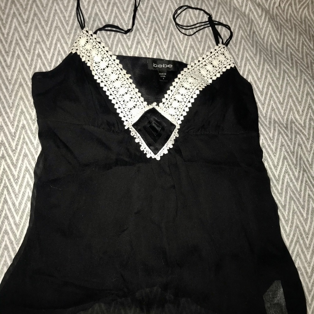 BEBE silk black camisole